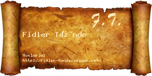 Fidler Tünde névjegykártya